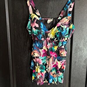 Floral Multicolor size 14 swim camisole title nine  NWOT
